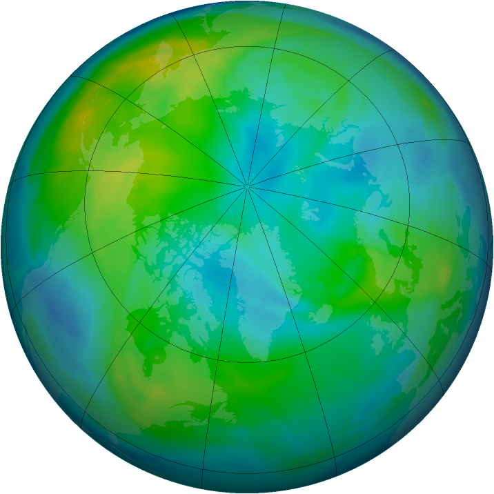 Arctic ozone map for 21 October 2010